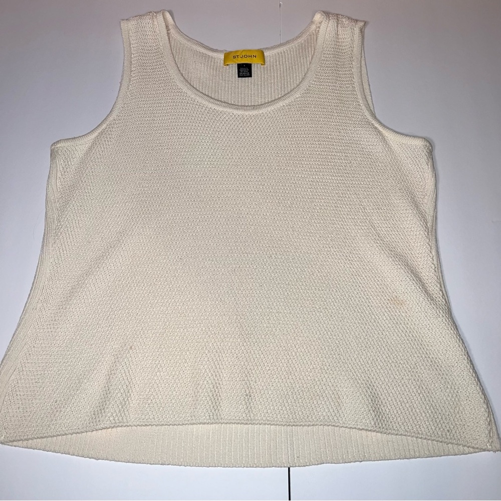 St. John Crochet Knit Tank Top